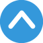 arrow up inside a blue circle
