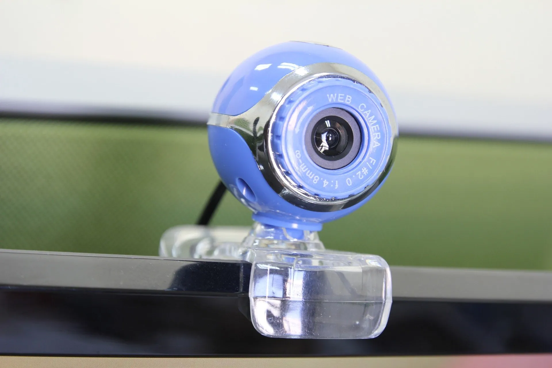 web camera attached to a desktop monitor